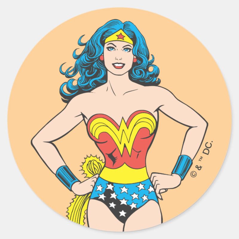 Wonder Woman Hands On Hips Classic Round Sticker
