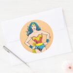 Wonder Woman Hands On Hips Classic Round Sticker