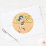 Wonder Woman Holds Lasso 1 Classic Round Sticker