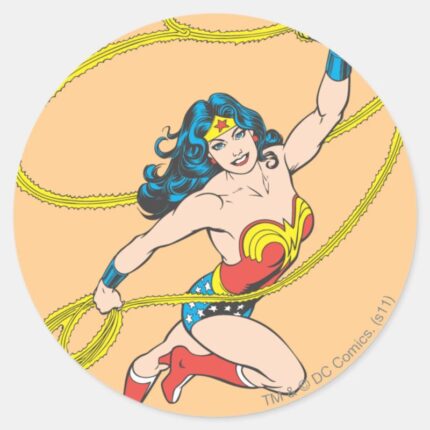 Wonder Woman Holds Lasso 3 Classic Round Sticker
