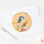 Wonder Woman Holds Lasso 3 Classic Round Sticker