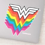 Wonder Woman Layered Rainbow Logo Sticker