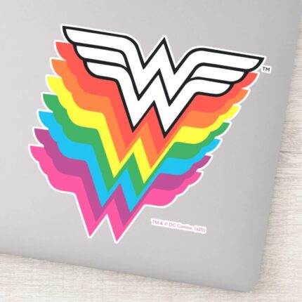 Wonder Woman Layered Rainbow Logo Sticker