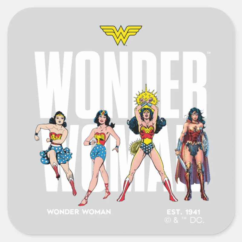 Wonder Woman Legends Forever Graphic Square Sticker Wonder Woman Legends Forever Graphic Square Sticker