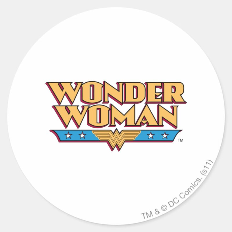 Wonder Woman Logo 2 Classic Round Sticker Wonder Woman Logo 2 Classic Round Sticker