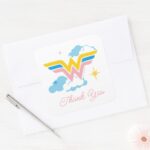 Wonder Woman Logo Baby Shower Square Sticker