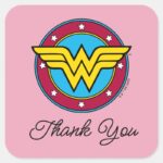 Wonder Woman Logo New Baby Coming Soon Square Sticker