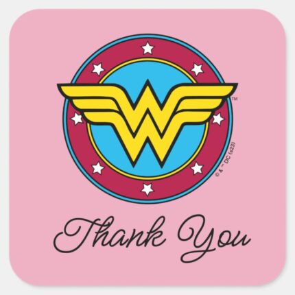 Wonder Woman Logo New Baby Coming Soon Square Sticker
