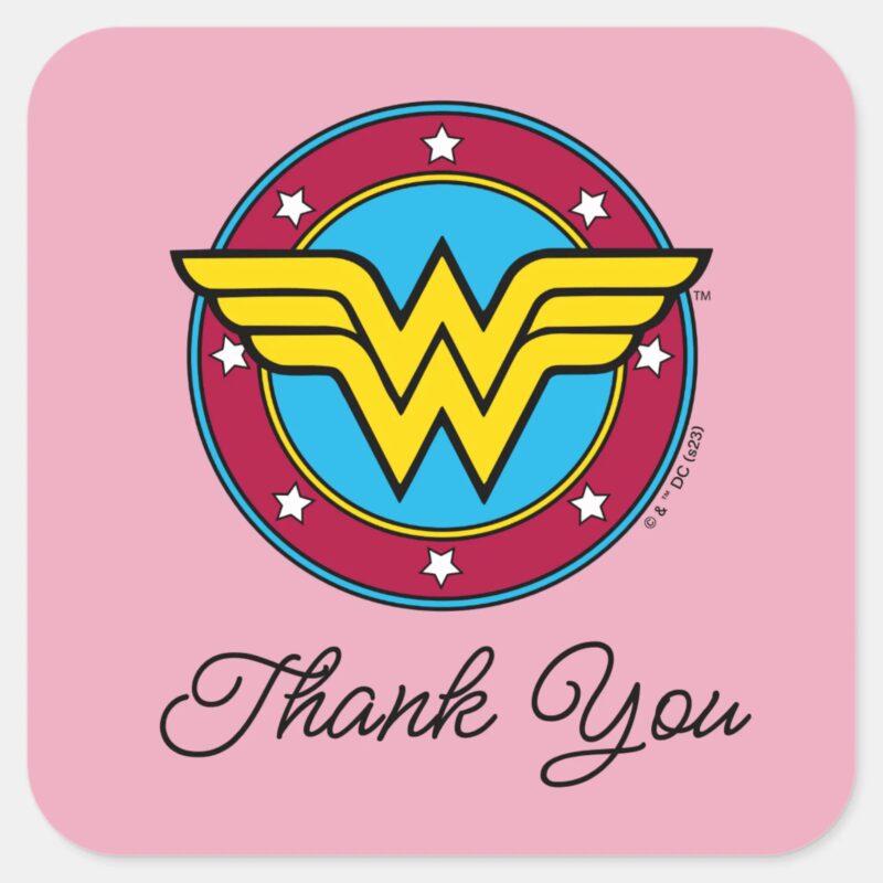 Wonder Woman Logo New Baby Coming Soon Square Sticker