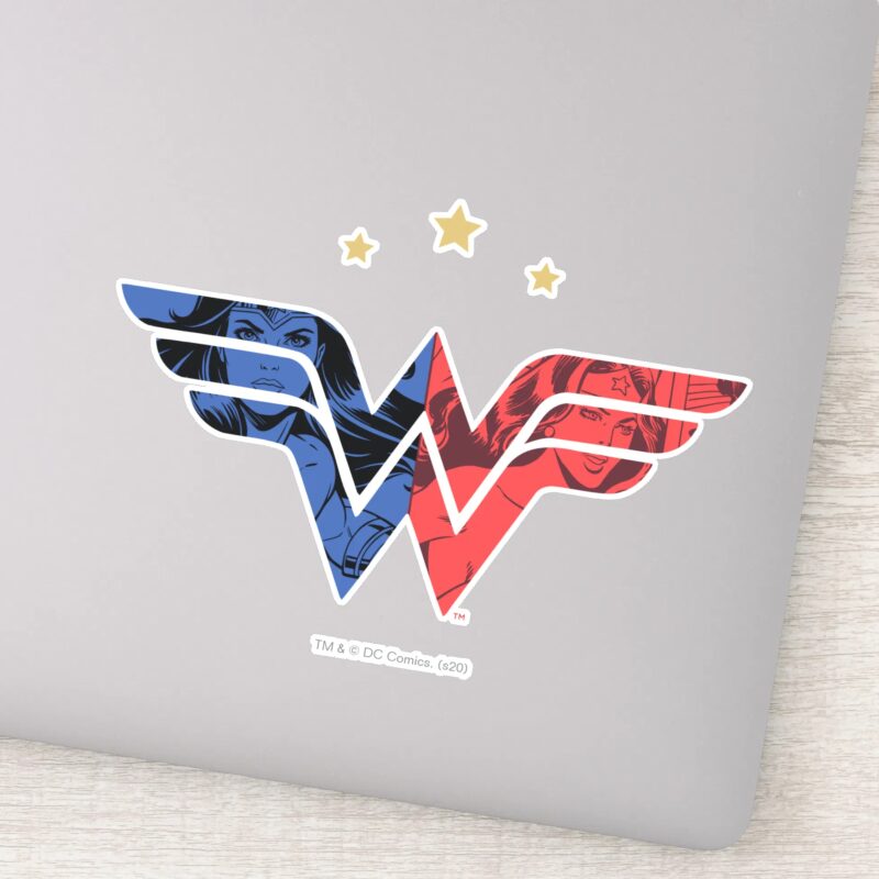 Wonder Woman Modern Retro Comic Overlay Logo Sticker Wonder Woman Modern Retro Comic Overlay Logo Sticker