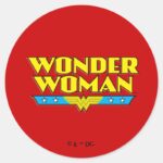 Wonder Woman Name And Logo Classic Round Sticker