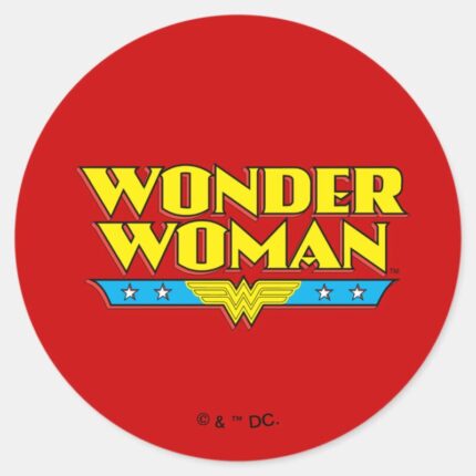 Wonder Woman Name And Logo Classic Round Sticker