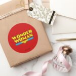 Wonder Woman Name And Logo Classic Round Sticker