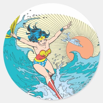 Wonder Woman Ocean Sky Classic Round Sticker