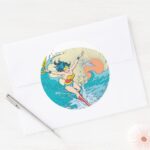 Wonder Woman Ocean Sky Classic Round Sticker