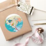 Wonder Woman Ocean Sky Classic Round Sticker