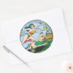 Wonder Woman Paradise Island Classic Round Sticker