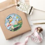 Wonder Woman Paradise Island Classic Round Sticker