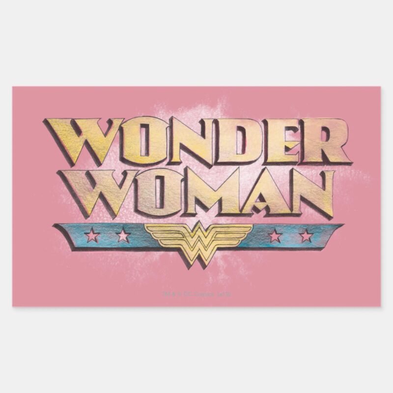 Wonder Woman Pencil Logo Rectangular Sticker Wonder Woman Pencil Logo Rectangular Sticker