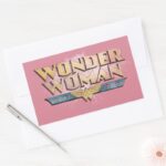 Wonder Woman Pencil Logo Rectangular Sticker