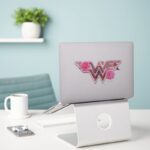 Wonder Woman Pink Camellia Flowers Logo Sticker