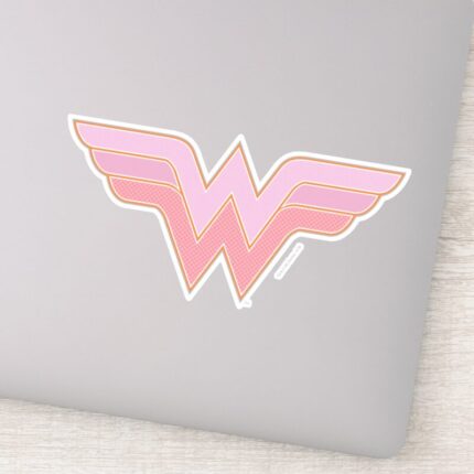 Wonder Woman Pink And Orange Mesh Logo Sticker