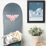 Wonder Woman Pink And Orange Mesh Logo Sticker