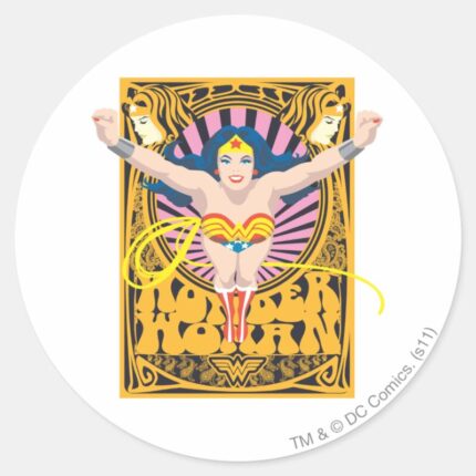 Wonder Woman Poster Classic Round Sticker