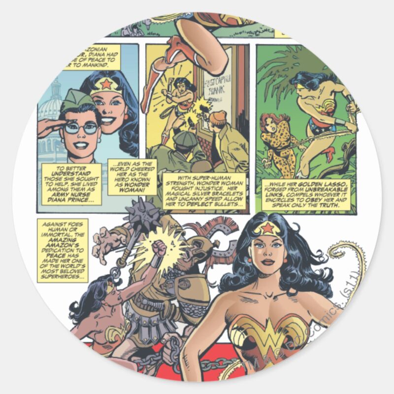 Wonder Woman Princess Diana Classic Round Sticker