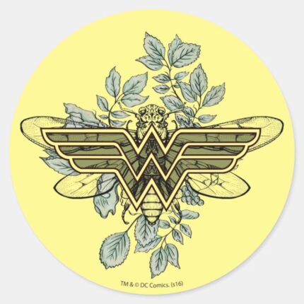 Wonder Woman Queen Bee Logo Classic Round Sticker