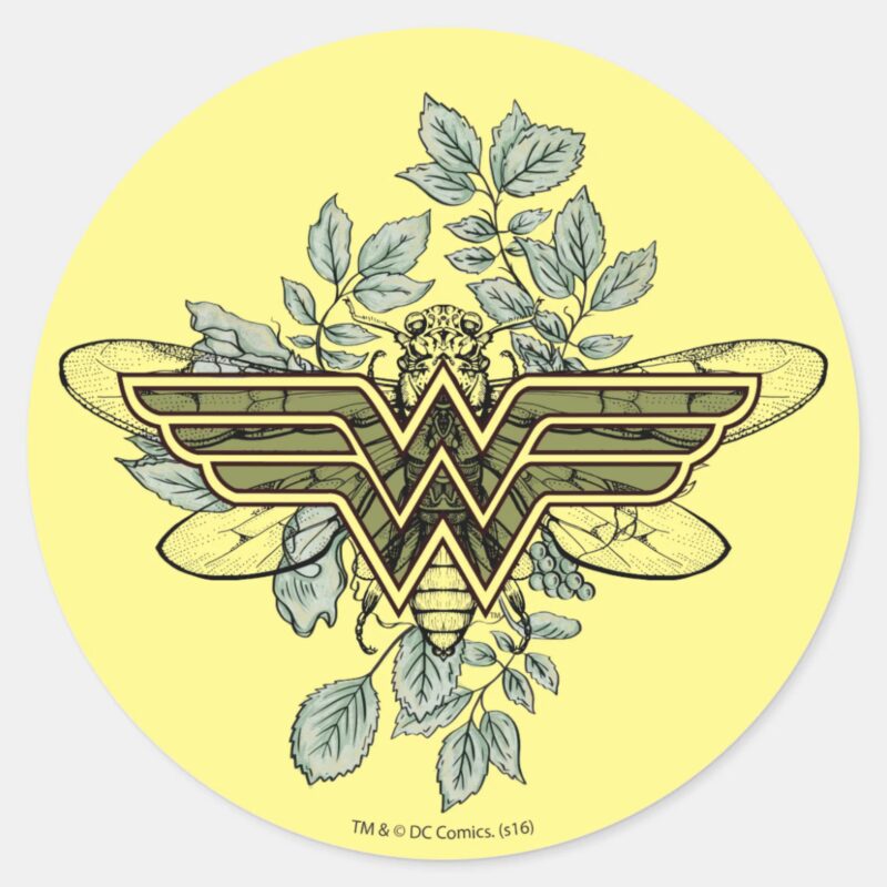 Wonder Woman Queen Bee Logo Classic Round Sticker