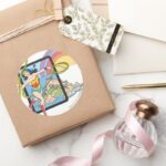 Wonder Woman Rainbow Classic Round Sticker