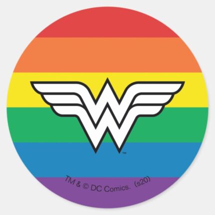 Wonder Woman Rainbow Logo Classic Round Sticker