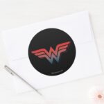 Wonder Woman Red Blue Gradient Logo Classic Round Sticker