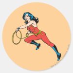 Wonder Woman Red Outfit Classic Round Sticker