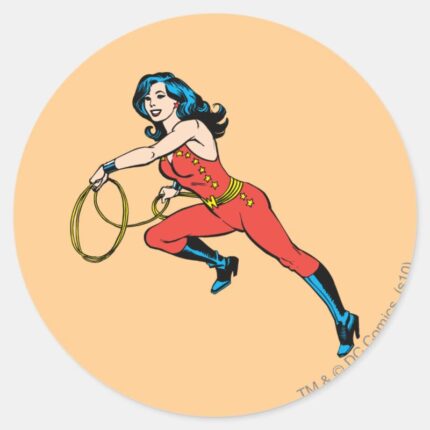 Wonder Woman Red Outfit Classic Round Sticker