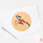 Wonder Woman Red Outfit Classic Round Sticker
