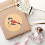 Wonder Woman Red Outfit Classic Round Sticker