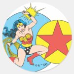 Wonder Woman Red Star Classic Round Sticker