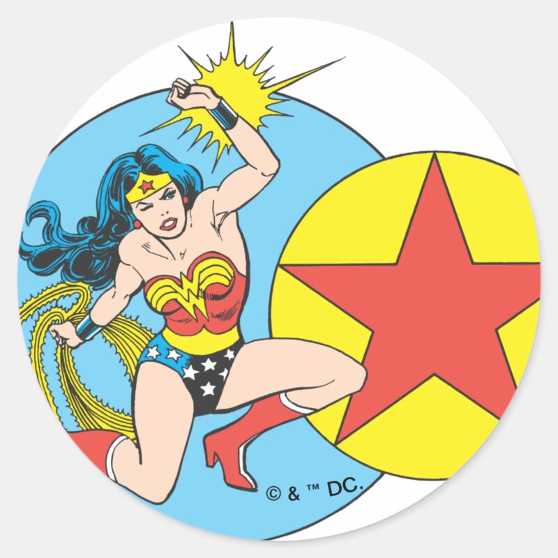 Wonder Woman Red Star Classic Round Sticker