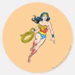 Wonder Woman Run Classic Round Sticker