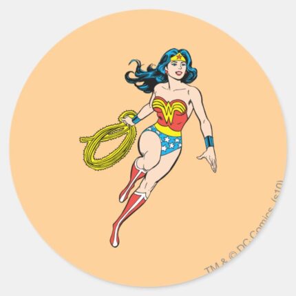 Wonder Woman Run Classic Round Sticker