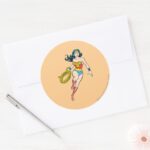 Wonder Woman Run Classic Round Sticker