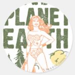 Wonder Woman Save Planet Earth Classic Round Sticker