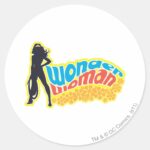 Wonder Woman Silhouette Classic Round Sticker