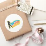 Wonder Woman Silhouette Classic Round Sticker