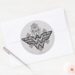 Wonder Woman Spiritual Paisley Hamsa Logo Classic Round Sticker