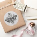 Wonder Woman Spiritual Paisley Hamsa Logo Classic Round Sticker