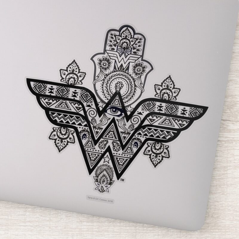 Wonder Woman Spiritual Paisley Hamsa Logo Sticker