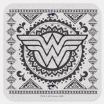 Wonder Woman Spiritual Tribal Design Square Sticker